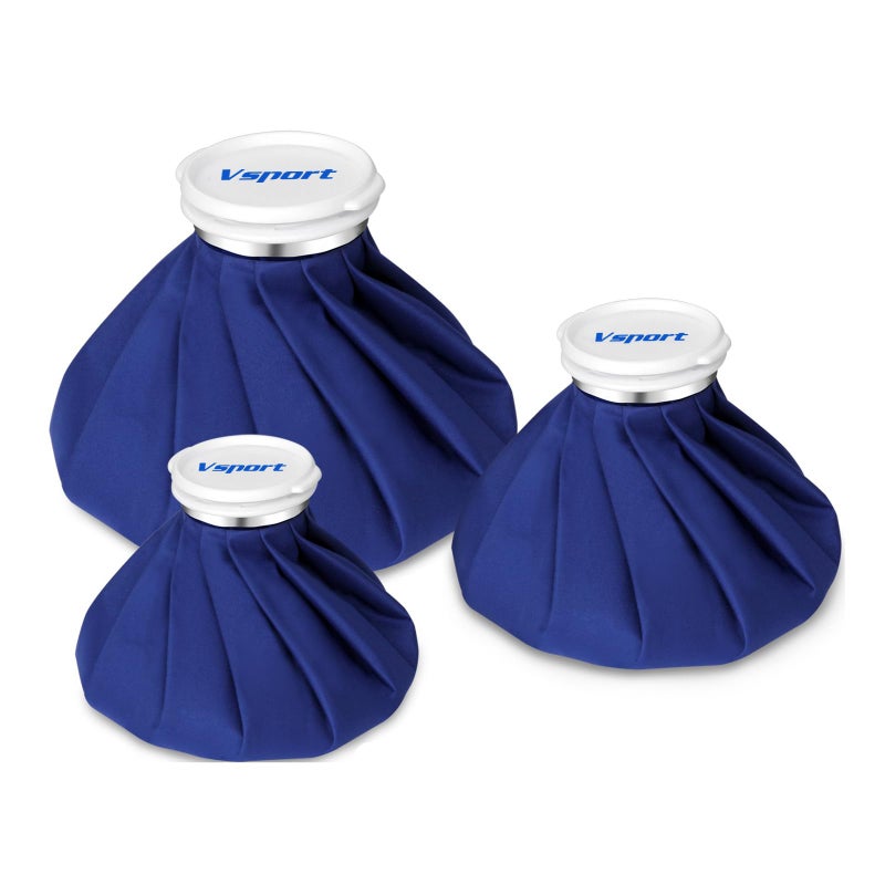 Vsport Ice Bag for Injuriesï¼ŒReusable Ice Cold Pack, Hot Water Bag, Hot & Cold Therapy and Pain Relief, First Aid Therapy Packs Relief and Reduce Sports Injuriesï¼Œ3 Pack (6"/9"/11")